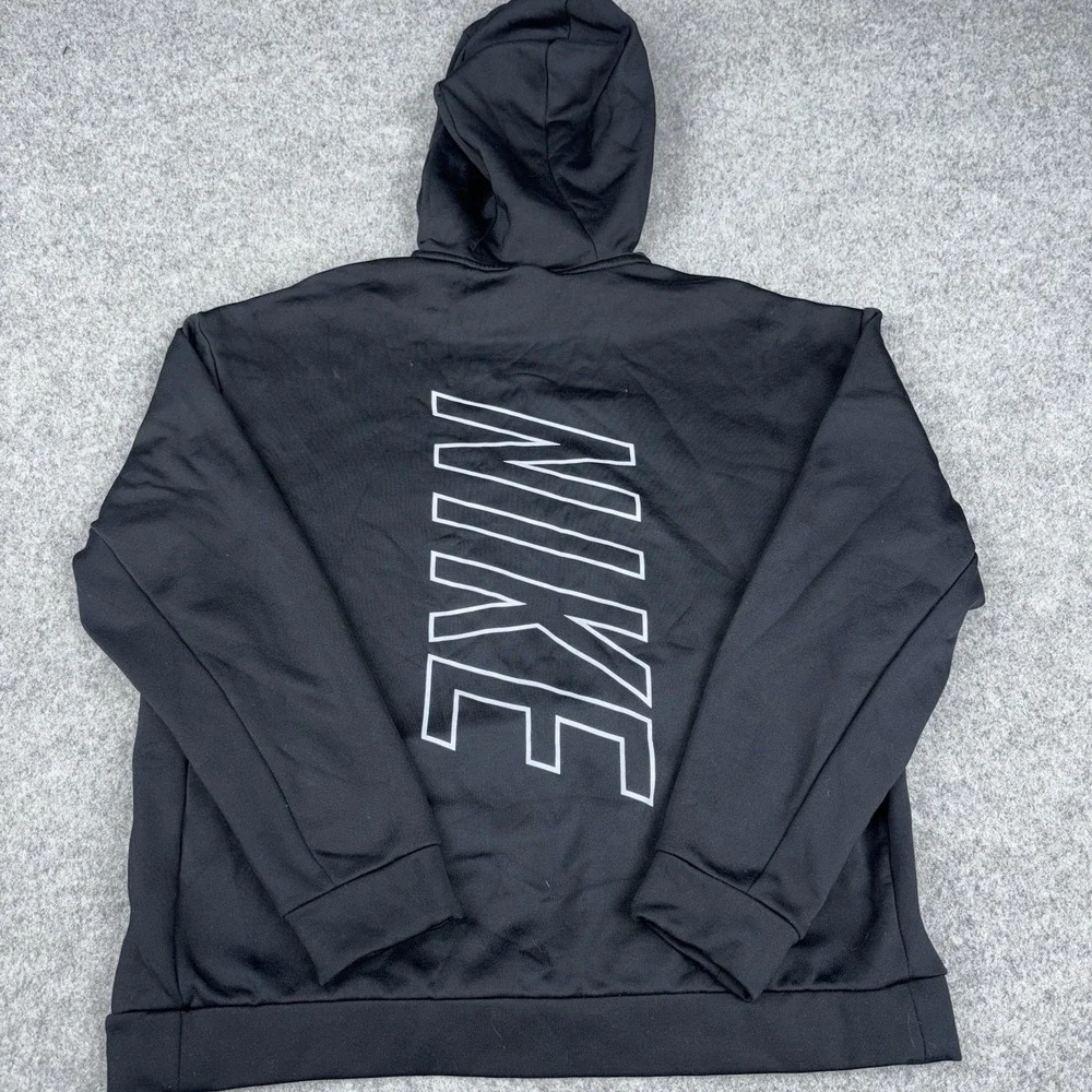 Nike Hoodie Mens Small Black Fleece Lined Pullover Gym Athletic Swoosh Logo EUC